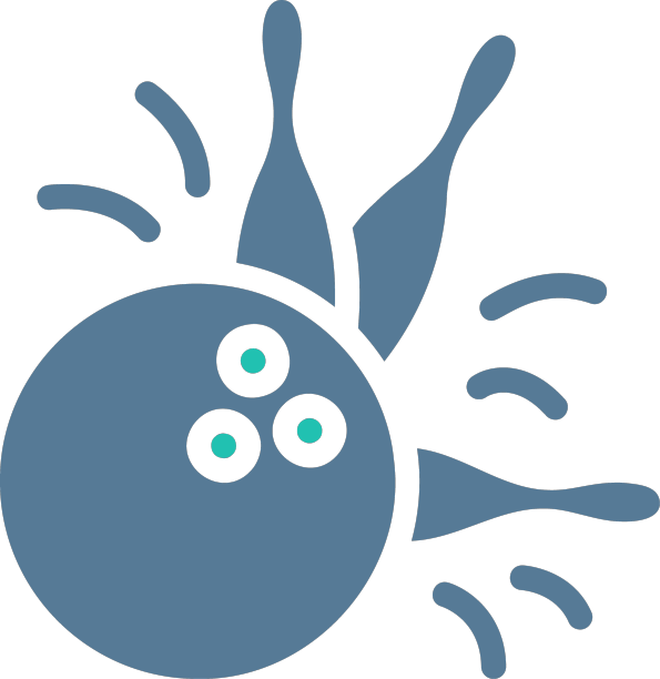 保龄球图标固体绿色浅灰色运动符号图片下载