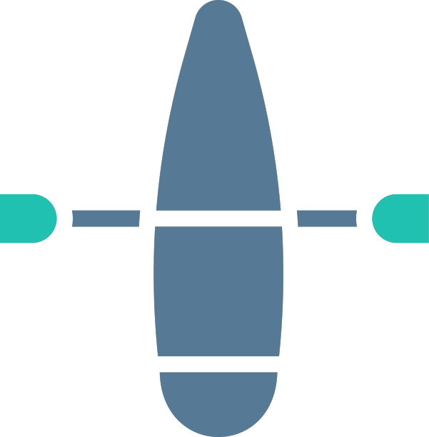 独木舟图标纯绿色浅灰色运动符号图片下载