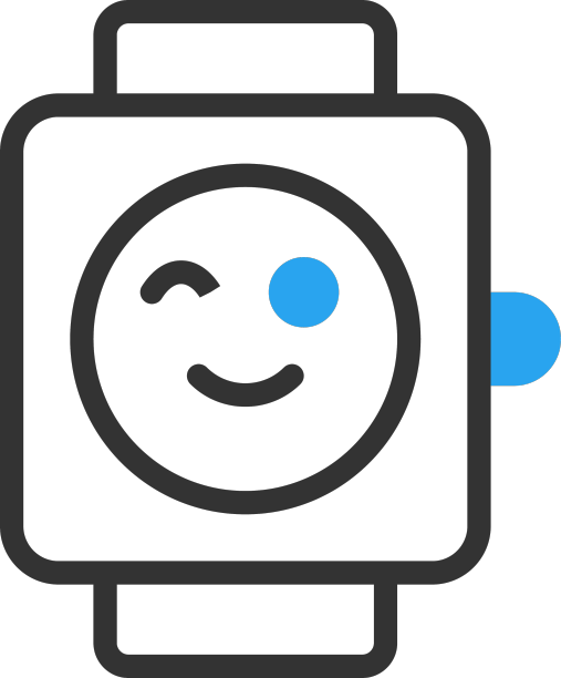 智能手表图标双色调蓝黑色运动符号图片下载