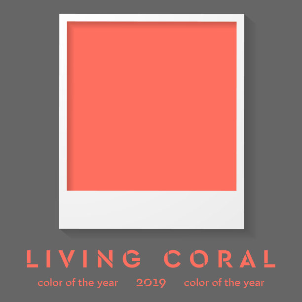 宝丽来镜框，2019年流行的活珊瑚色图片下载