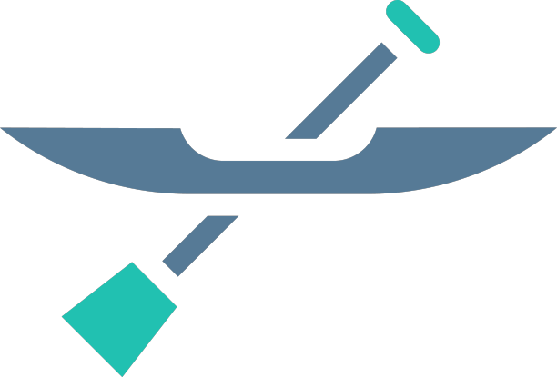 独木舟图标纯绿色浅灰色运动符号图片下载