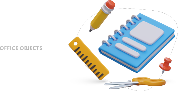 办公室项目3d笔记本空白封面铅笔图片下载