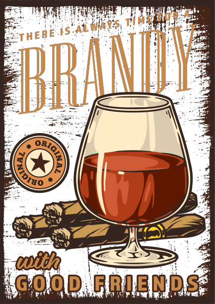 玻璃白兰地复古贴纸五颜六色图片下载