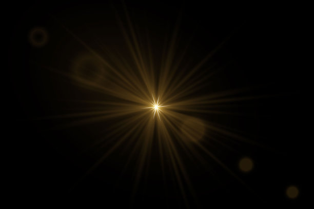 太阳透镜耀斑与现实的光。光线闪光效果。图片下载