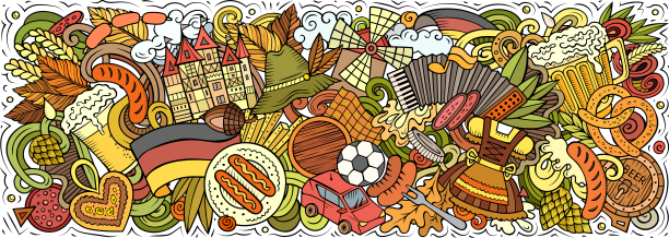 德国涂鸦卡通滑稽横幅图片下载