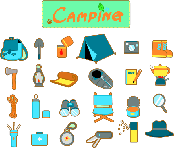 露营图标集徒手绘制图片下载