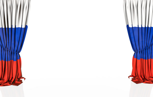 窗帘上的俄罗斯国旗图片下载