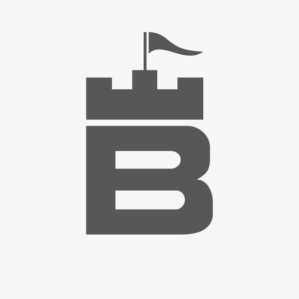 城堡与B符号矢量模板图片下载