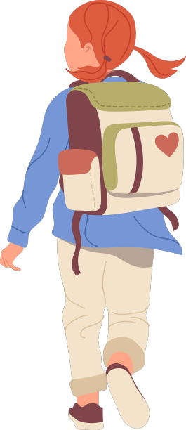 小女孩背着书包跑着，迟到了图片下载