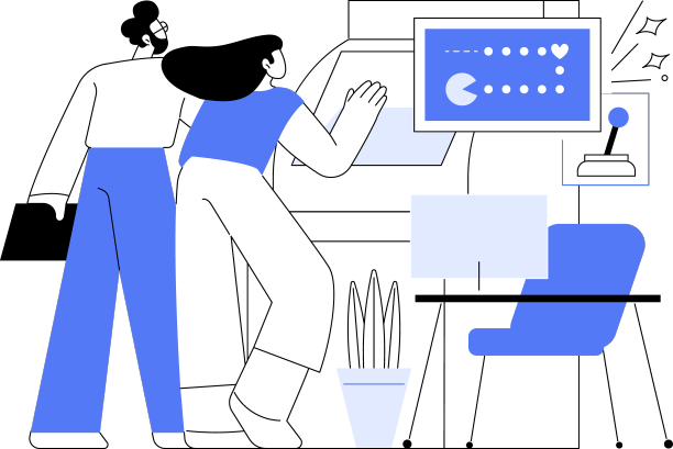 拱廊在办公室孤立的卡通图片下载