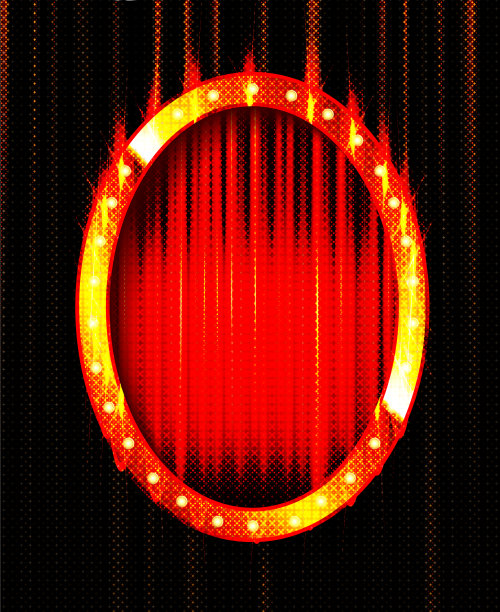 椭圆形复古框架上的红色背景图片下载