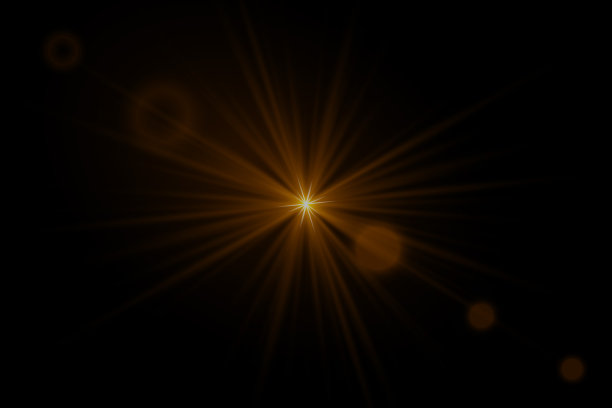 太阳透镜耀斑与现实的光。光线闪光效果。图片下载