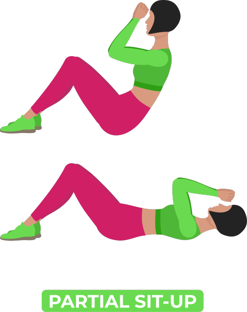 女子做部分仰卧起坐锻炼腹肌图片下载