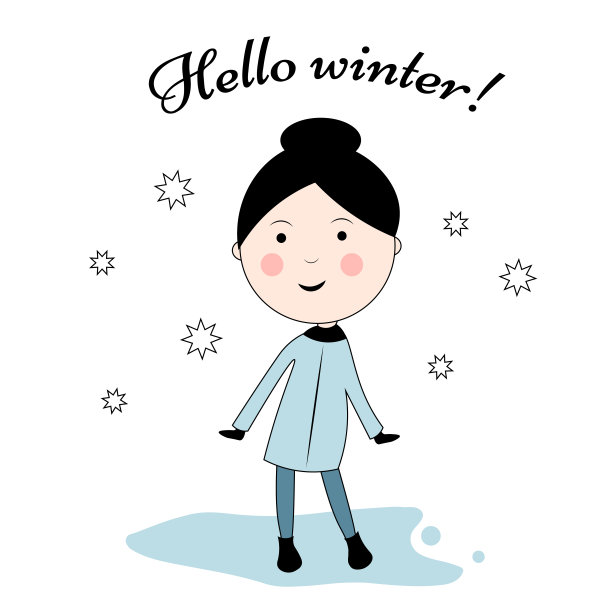 一个穿蓝色外套的女孩图片下载