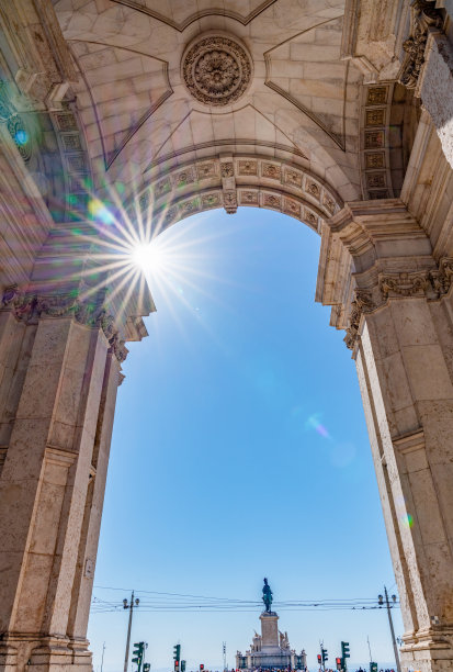 葡萄牙里斯本奥古斯塔路的凯旋门图片下载