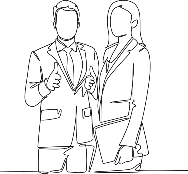 单线画一组年轻的快乐图片下载