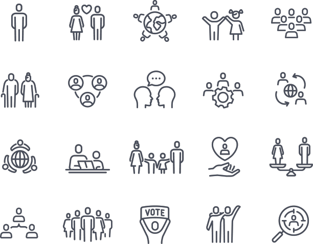 一组社会团体和社区的图标图片下载