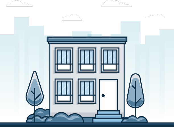 住宅概念与公寓建筑图标设计图片下载