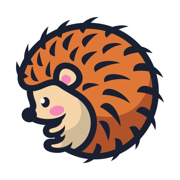 矢量插图豪猪简单的吉祥物风格。图片下载