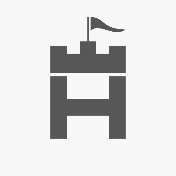 城堡与H符号矢量模板图片下载