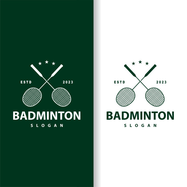 羽毛球，简单的羽毛球拍设计，复古复古的极简运动概念图片下载