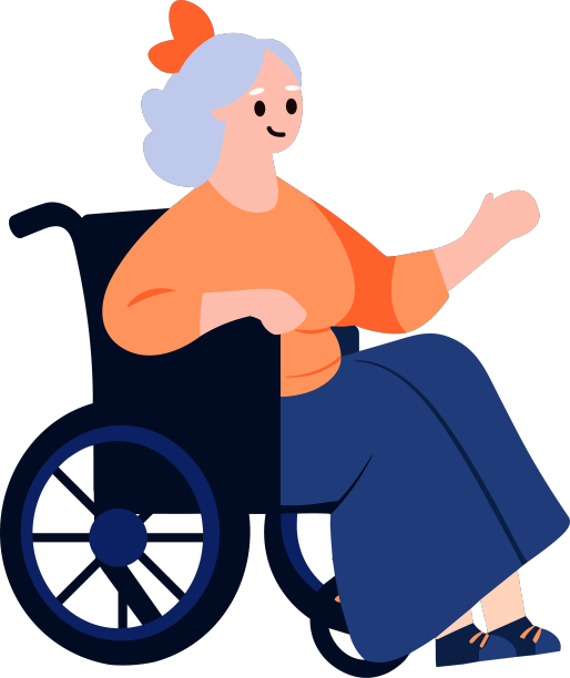 手绘老人坐在一个图片下载