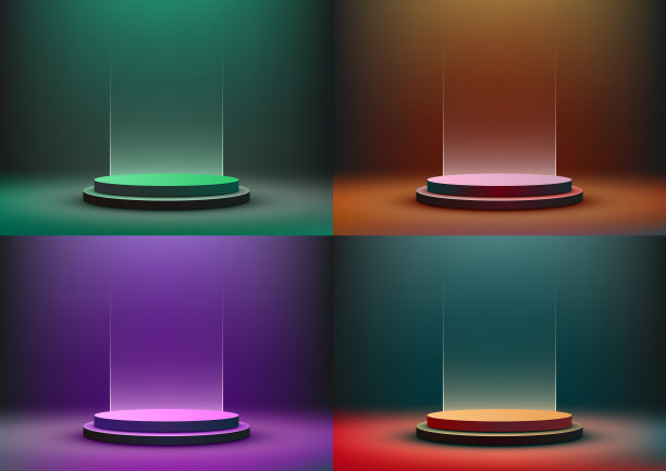 3d逼真的充满活力的讲台与玻璃背景图片下载