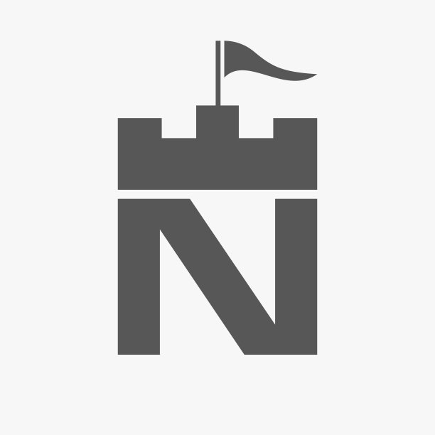 城堡与N符号矢量模板图片下载