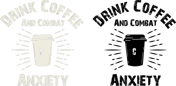 咖啡复古排版t恤设计图片下载