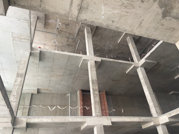 一座在建的现代建筑内部，照片特写图片下载