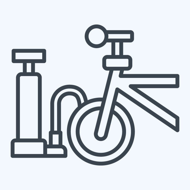 图标气泵相关的自行车符号。行风格。简单的设计可编辑。简单的说明图片下载