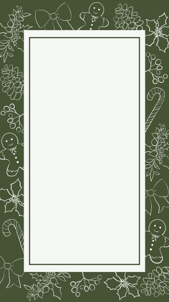 圣诞社交媒体背景后设计，故事，邀请，菜单，社交活动。绿色模板与圣诞插图与空白空间的文字或照片图片下载