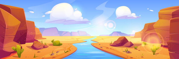 大峡谷山景观矢量背景图片下载