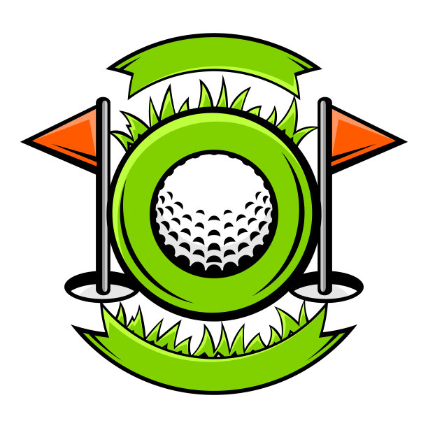 带有高尔夫球标志的徽章。运动俱乐部的标志或会徽。图片下载