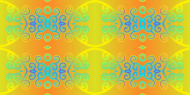 现代中国东方爪哇传统经典婆罗洲花圈花艺的奢华色彩渐变混合图案图片下载