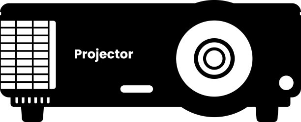 投影仪轮廓黑白图标设计图片下载