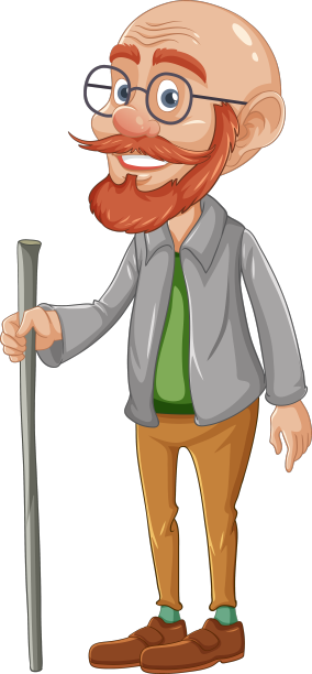 秃头戴眼镜的卡通人物图片下载