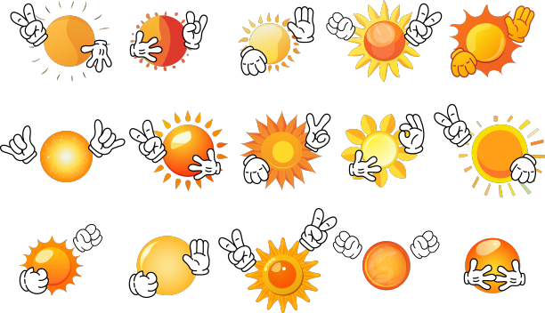 戴着帽子的太阳图片下载