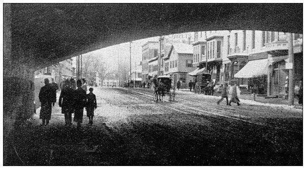 汉普顿县，马萨诸塞州的古董图像:斯普林菲尔德，铁路拱门图片下载