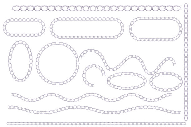 向量插图链模式集链的颜色。设计的装饰元素。绳索和链条纹理，弦编织体面的矢量装饰。图片下载