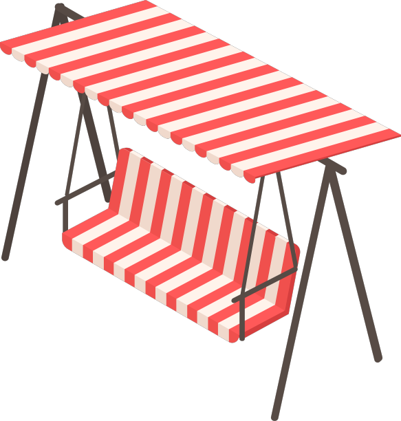 等距花园秋千概念图片下载