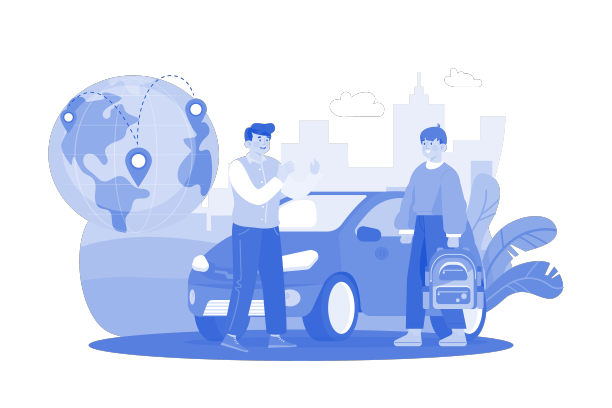 人类租了一辆车去探险图片下载