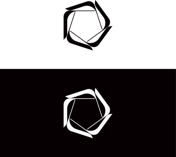 黑白圆标志模板设计图片下载