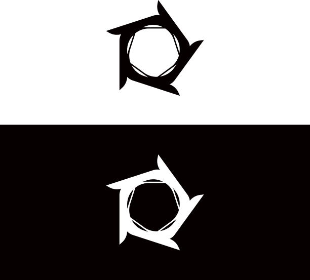 黑白圆标志模板设计图片下载