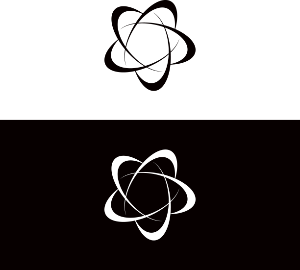 黑白圆标志模板设计图片下载