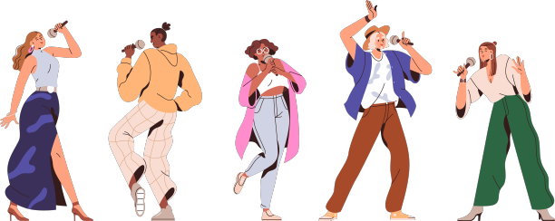 唱歌的人使男女歌手站起来图片下载