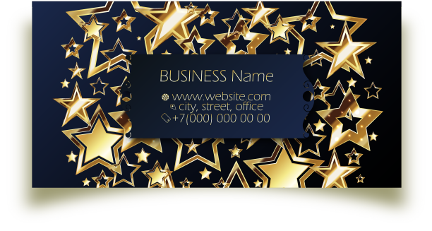 名片概念与金色的星星在蓝色图片下载
