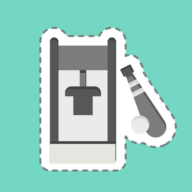 贴纸线切断储物柜。与棒球有关的符号。简单的设计可编辑。简单的说明图片下载