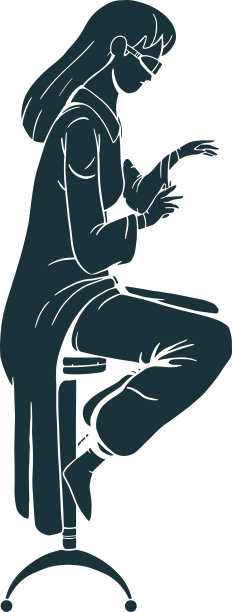 医生坐在凳子上的剪影图片下载