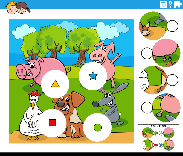 与卡通农场动物配对游戏图片下载